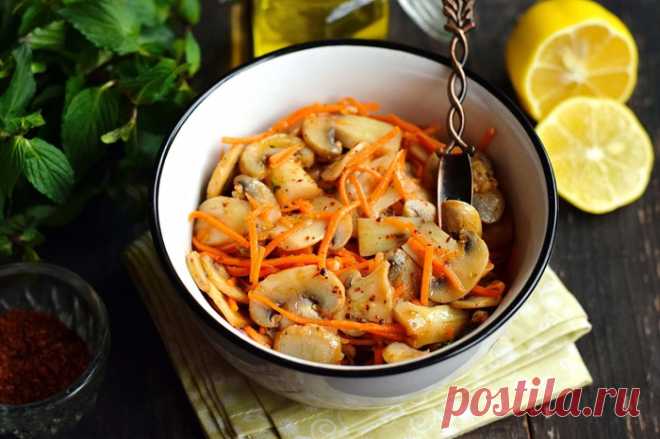 Шампиньоны по-корейски - вкусная и аппетитная закуска