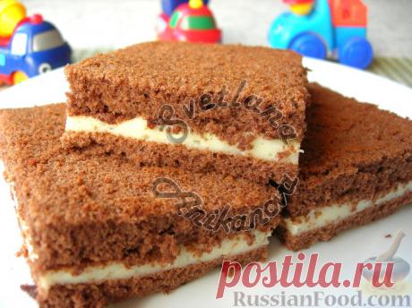 Рецепт: Детское пирожное "Киндер Милк-Слайс" на RussianFood.com