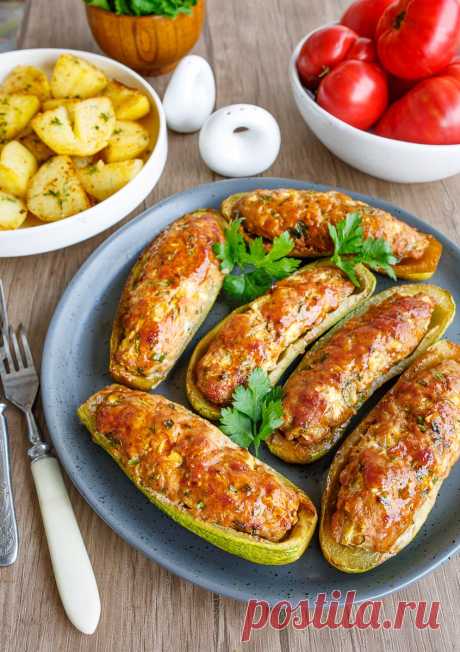 Фаршированные кабачки терияки
