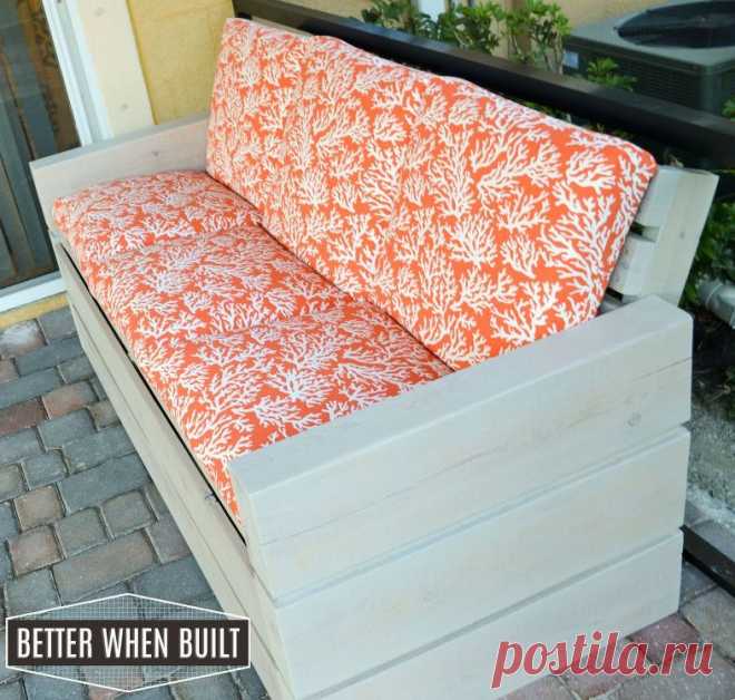 DIY Открытый диван | Hometalk