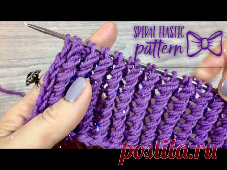ФАНТАСТИЧЕСКИЙ СПИРАЛЬНЫЙ УЗОР СПИЦАМИ / ЭЛАСТИЧНЫЙ! / SPIRAL KNITTING STITCHES PATTERN