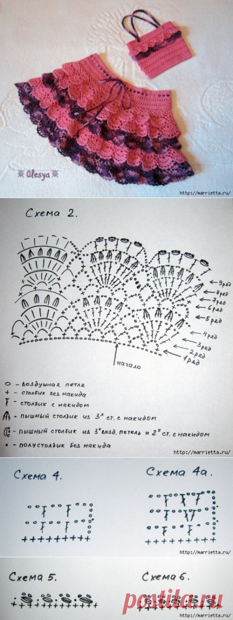 Юбочка и сумочка крючком для маленькой девочки