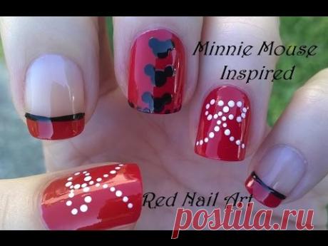 RED NAIL ART Designs: Easy Minnie Mouse Inspired Nails