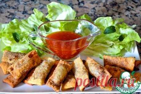 Хрустящие роллы со свининой и овощами - кулинарный рецепт
