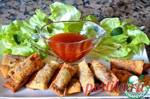 Хрустящие роллы со свининой и овощами - кулинарный рецепт