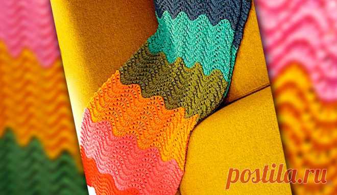Радужный  плед | Loveknitting.ru