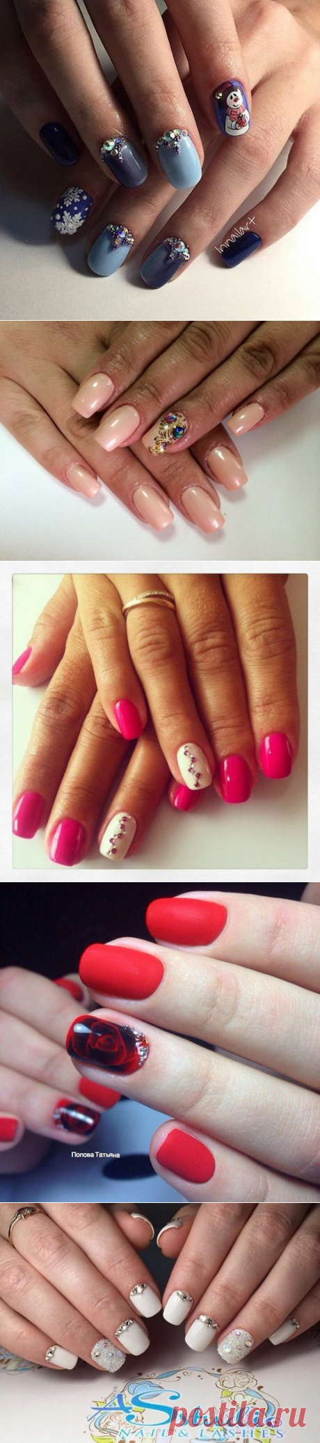 Красивый маникюр со стразами 2017-2018 фото, дизайн ногтей со стразами - фото новинки
