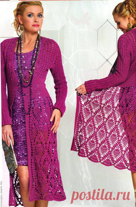 Вязание крючком для женщин Пальто