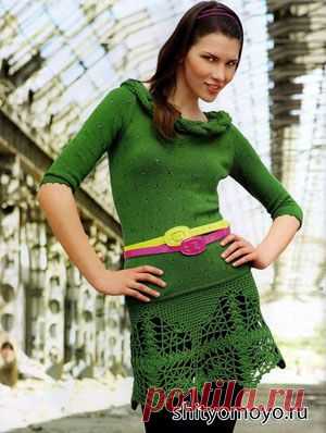 Летний костюм, связанный спицами и крючком - маечка и юбка. Описание и схемы бесплатно/Топы. Маечки/Вязание/Статьи / Шитье, вязание, рукоделие, бисероплетение