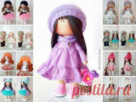 Love Winter Doll, Christmas Fabric Doll, Cloth Rag Doll, Tilda Purple Doll, Nursery Textile Doll Soft Handmade Doll Baby Room Doll by Olga K Hello, dear visitors!  This is handmade cloth doll created by Master Olga K (Taraz, Kazakhstan). All dolls on the photo are mady by artist Olga K. You can find them in our shop searching by artist name. Here are all dolls of artist Olga K: