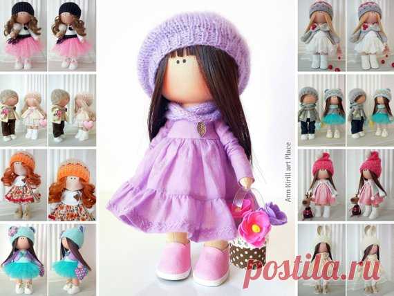 Love Winter Doll, Christmas Fabric Doll, Cloth Rag Doll, Tilda Purple Doll, Nursery Textile Doll Soft Handmade Doll Baby Room Doll by Olga K Hello, dear visitors!  This is handmade cloth doll created by Master Olga K (Taraz, Kazakhstan). All dolls on the photo are mady by artist Olga K. You can find them in our shop searching by artist name. Here are all dolls of artist Olga K: