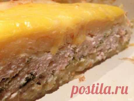 Картофельная запеканка с рыбным фаршем в духовке