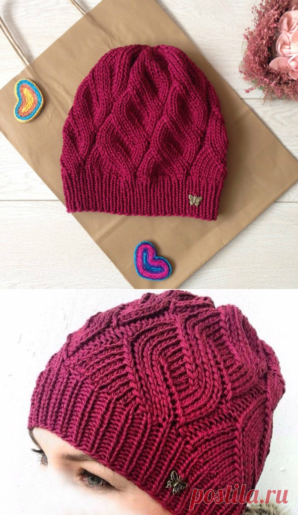 Шапочка спицами красивым узором. Связать шапку для осени спицами | Я Хозяйка