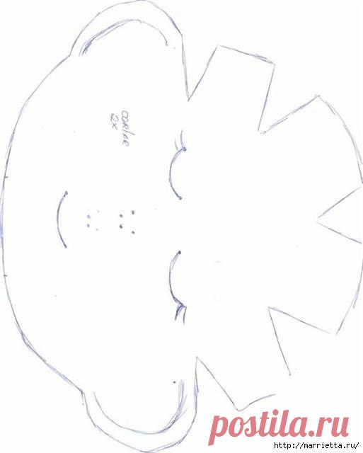 Выкройка для пошива тряпичных пупсов