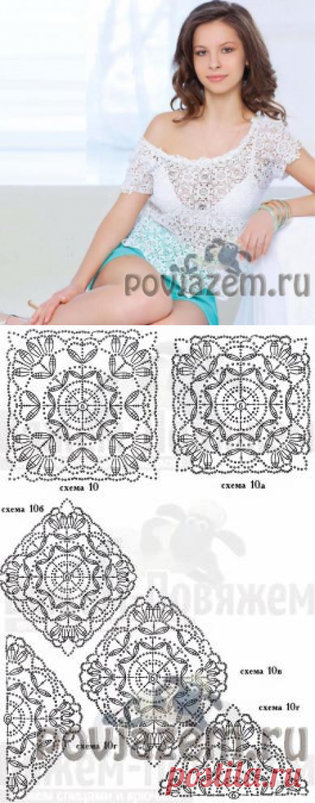 Нежный топ крючком