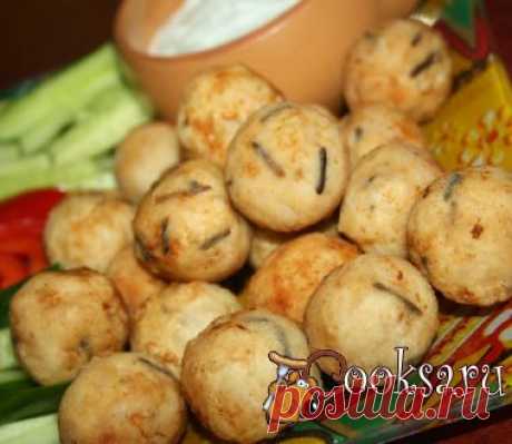 Чикенболлы с соломкой из овощей и чесночным соусом фото рецепт приготовления