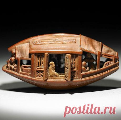 Удивительная лодка, вырезанная из оливковой косточки в 1737 году | Ультрамарин