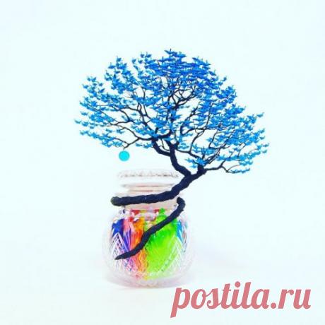 Невероятные деревья-бонсай с кронами из тысяч крошечных оригами журавлей