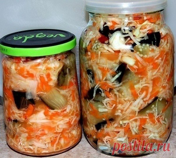 Закуска баклажаны с капустой на зиму | Вкусные рецепты