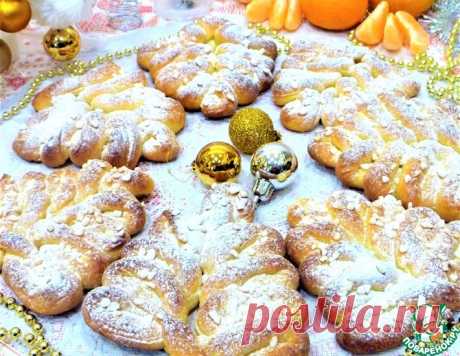 Творожно-мандариновые булочки "Ёлочки" – кулинарный рецепт