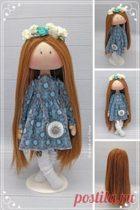 Art Cloth Doll Soft Blue Doll Baby Rag Doll Interior Decor | Etsy