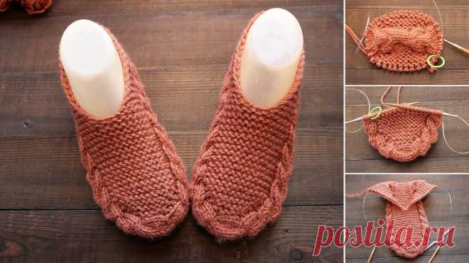 Новый способ вязания бесшовных следков спицами ♚ New seamless slippers knitting tutorial Очень удобная модель вязаных тапочек следков спицамиРазмер: 36-37 (38-39, 40-41)Длина ноги: 22 (24, 26) см.Плотность вязания: 16 петель = 10 см. в ширину.Опи...