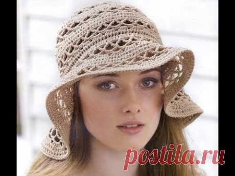 Вязаная летняя панамка (шапочка) крючком. Knitted hat tutorial.