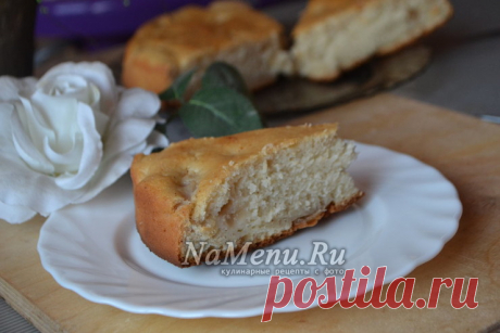 Манник на кефире очень вкусный, воздушный с яблоками