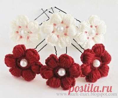 Вязаные цветочки
