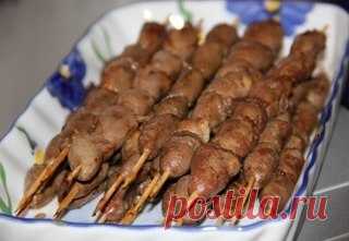 Шашлык из куриных сердечек