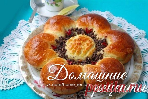 Пирог-цветок с маковой начинкой