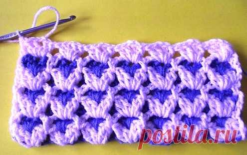 Красивый узор для пледа крючком.