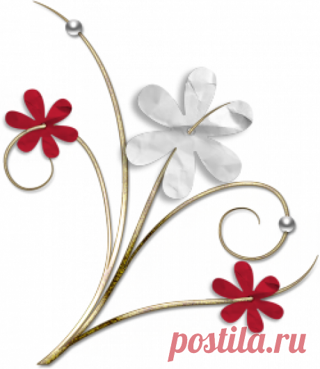 красное оформление - по цветам - Кира-скрап - клипарт и рамки на прозрачном фоне