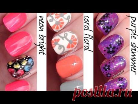 Easy Flower Nails! Nail Art for Beginners | ArcadiaNailArt