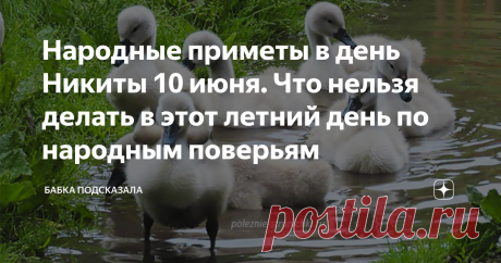 Народные приметы в день Никиты 10 июня. Что нельзя делать в этот летний день по народным поверьям Народные приметы 10 июня. Какой народный праздник отмечается 10 июня. 10 июня в народном календаре - Никита, Никита-гусятник. Народные приметы и поверья 10 июня. По народным приметам, если десятого июня тепло, ясно и нет сильного ветра, то предстоит собрать богатый урожай многих культур. Дождь прошёл, появилась радуга и долго не исчезает - к осадкам. А если же радуга быстро ис...