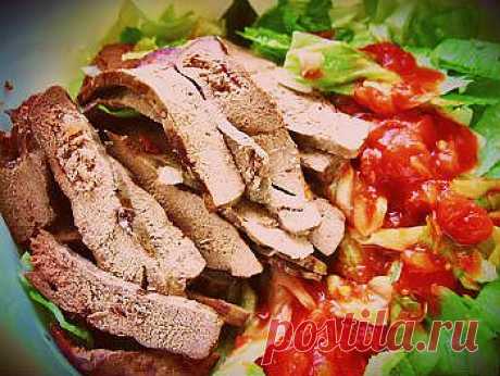 Рецепт салата с куриной печенью - Салат с мясом . 1001 ЕДА вкусные рецепты с фото!