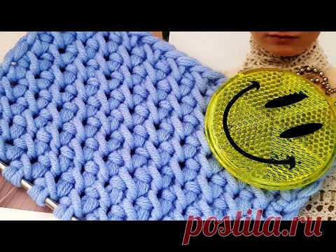 Вяжем эффектный фоновый узор спицами 🍓 knitting pattern.