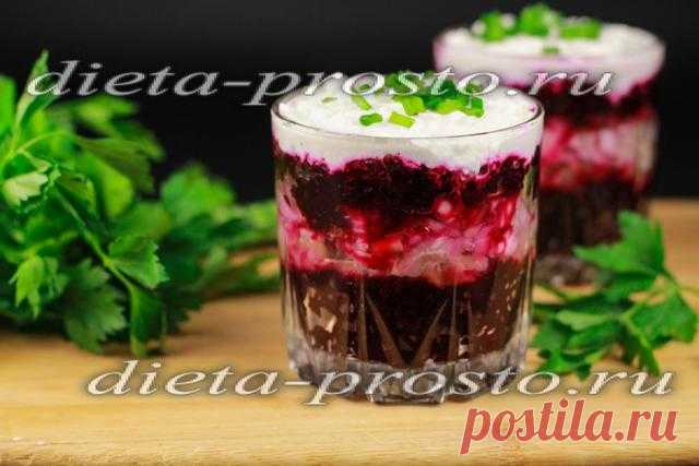 Салат со свеклой и селедкой, рецепт с фото очень вкусный без майонеза