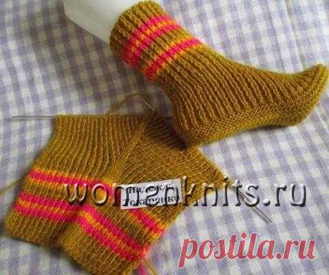 Носки на двух спицах от Надежды Токаренко