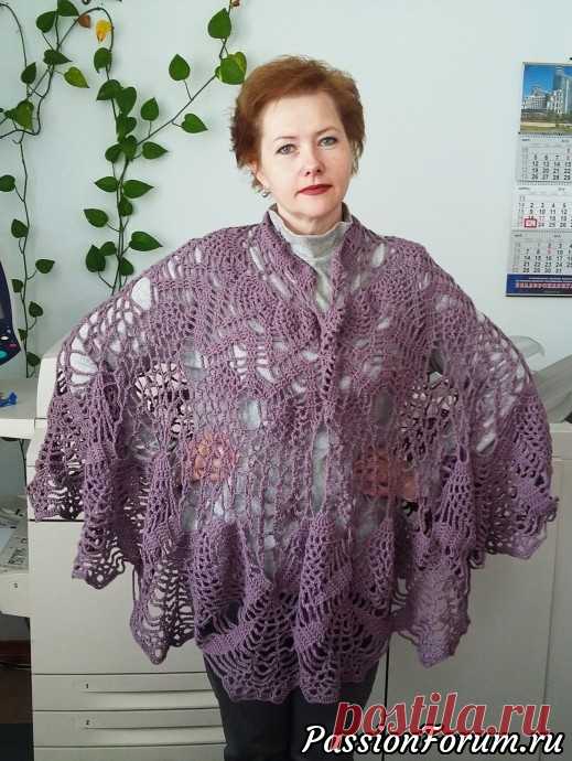 Ажурная шаль-пелерина крючком - запись пользователя акваМарин (Марина) в сообществе Вязание крючком в категории Вязание крючком. Ваши работы