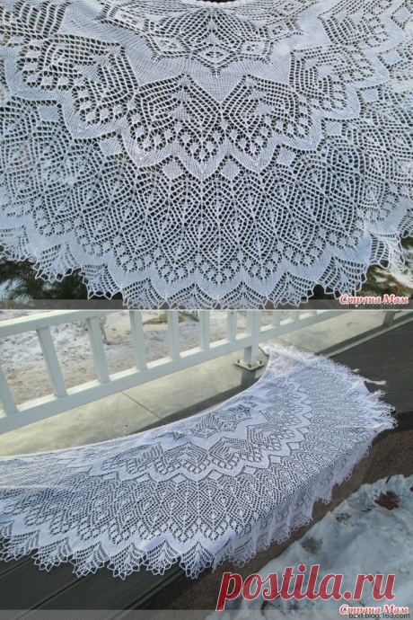 Шаль спицами