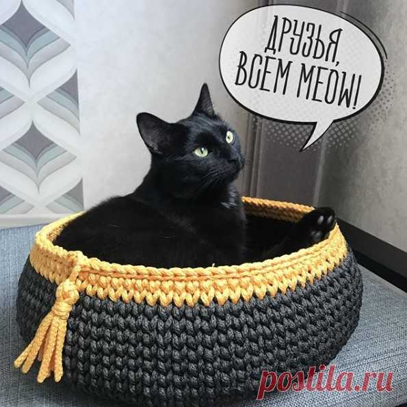 Удивительные вязаные домики лежанки для кота крючком - идеи для вязания и вдохновения
