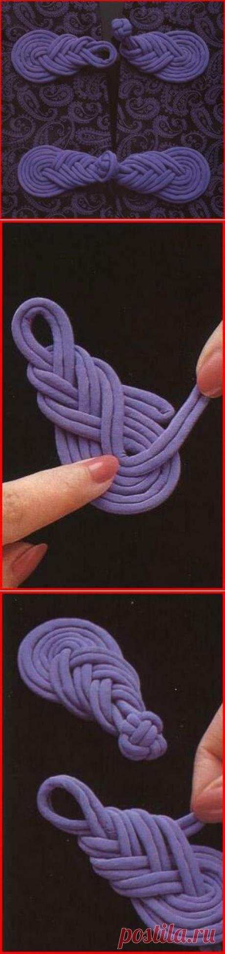 Как сделать китайскую застежку (или клевант) для одежды своими руками / Мастер-класс