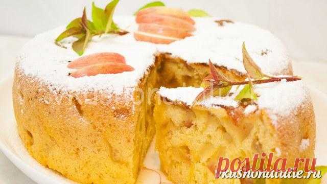 Пышная шарлотка с яблоками в мультиварке - рецепт для лентяек