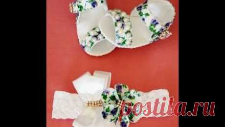Como fazer sandália para bebê em feltro a mão