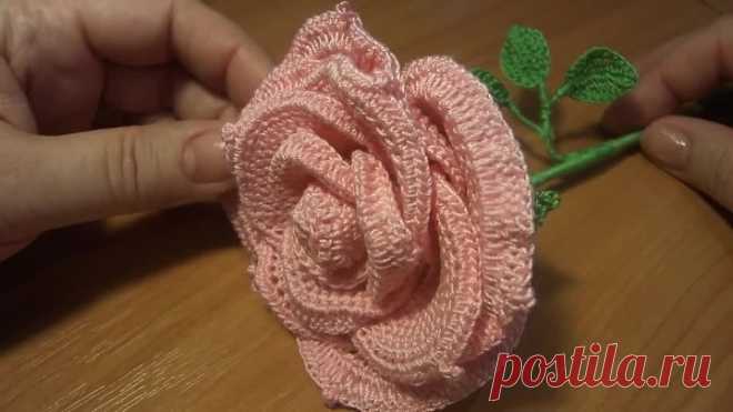 Большая роза Часть 1 Rose Crochet Part 1