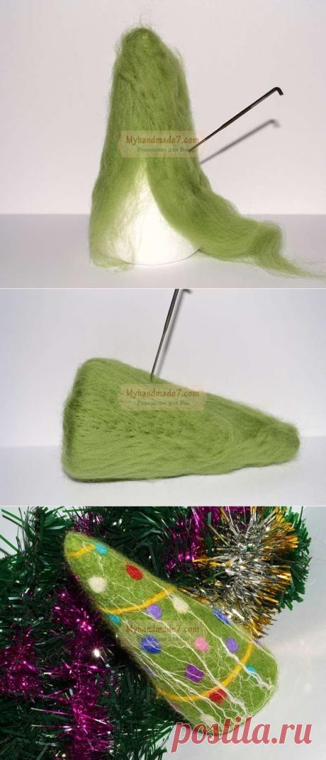 Елочка своими руками в технике валяние. Мастер-класс с пошаговыми фото