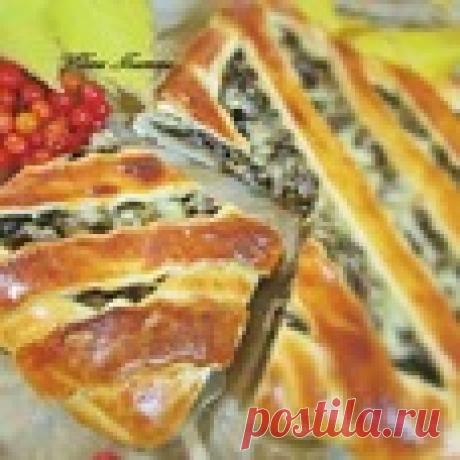 Пирог с грибами и свиным языком - кулинарный рецепт