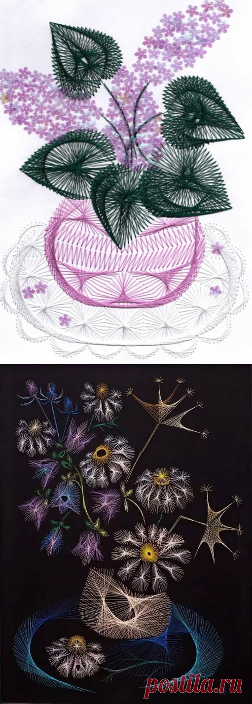 Основные приемы вышивания изонитью