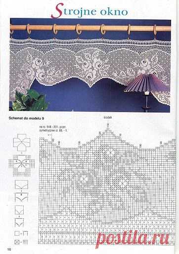 (696) Gardine Filet häkeln ... crochet - cortinas - curtains | crochet